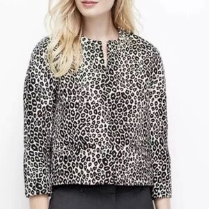 NWT! Women’s Ann Taylor leopard print open front blazer size small